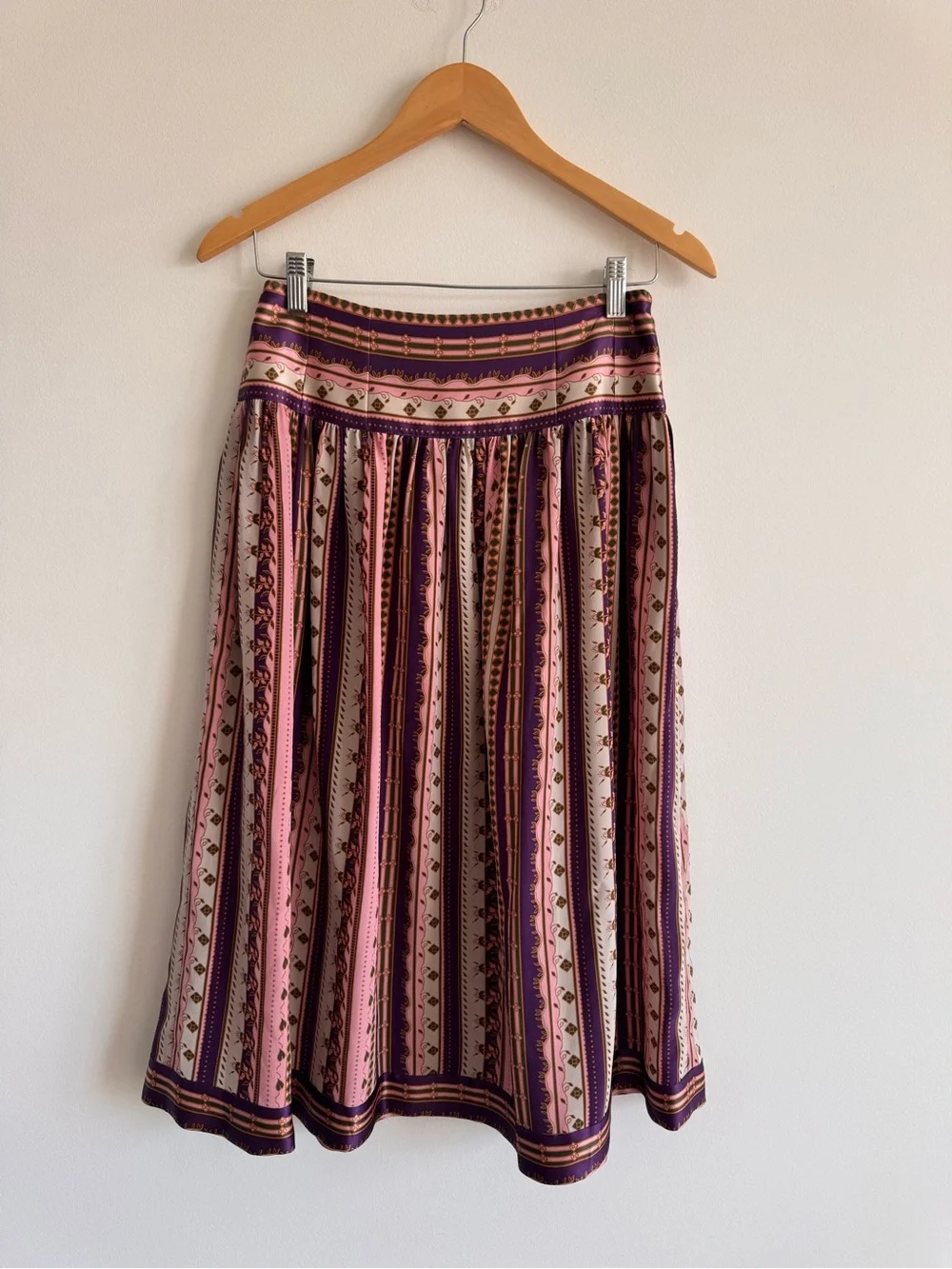 Tory Burch | Rare 100% Silk Burnout Pleated Midi Skirt ~ MSRP $498 US 2